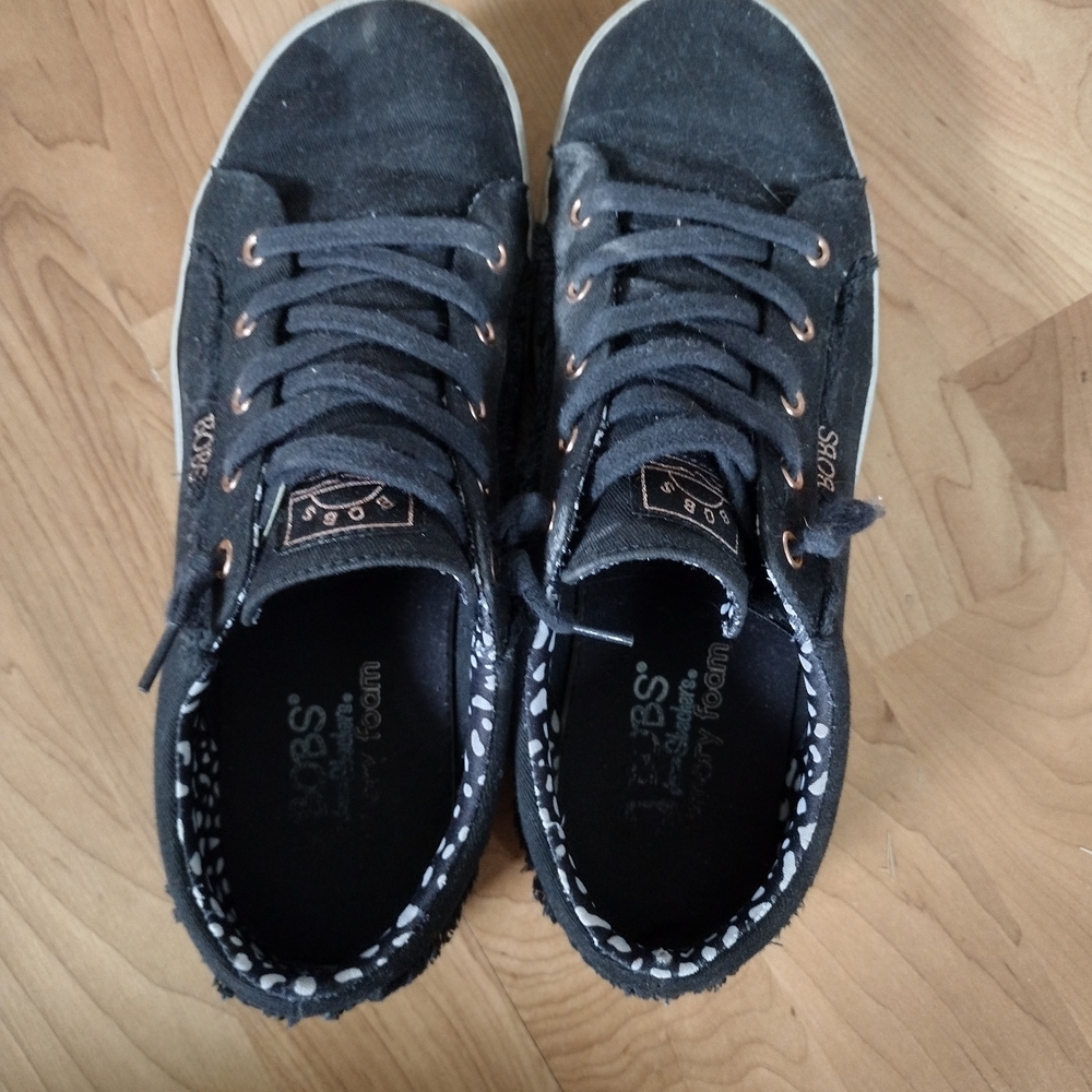 BOBS from Skechers Black Sneakers with White Accents